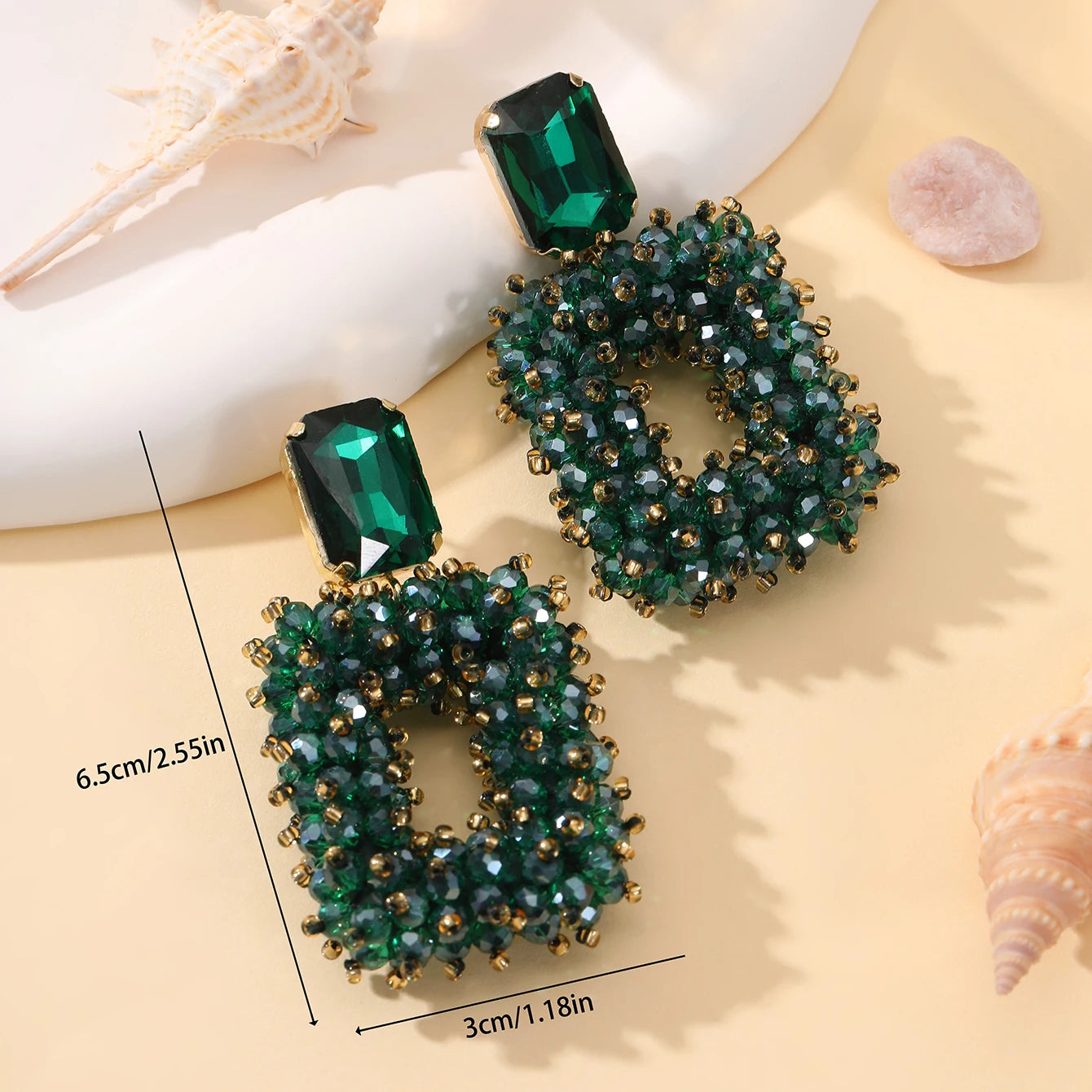 INKDEW Square Crystal Drop Earrings for Women Big Long Earrings Handmade Faceted Beads Earrings Jewelry Gift boho Fashion EA123 - JN Fashion Fusion