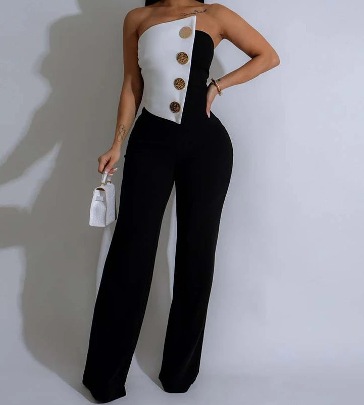 Elegant Jumpsuits for Women 2025 Spring Summer Sexy Spicy Girl Party Button Overalls Streetwear Women's Jumpsuit Pants Fashion - JN Fashion Fusion