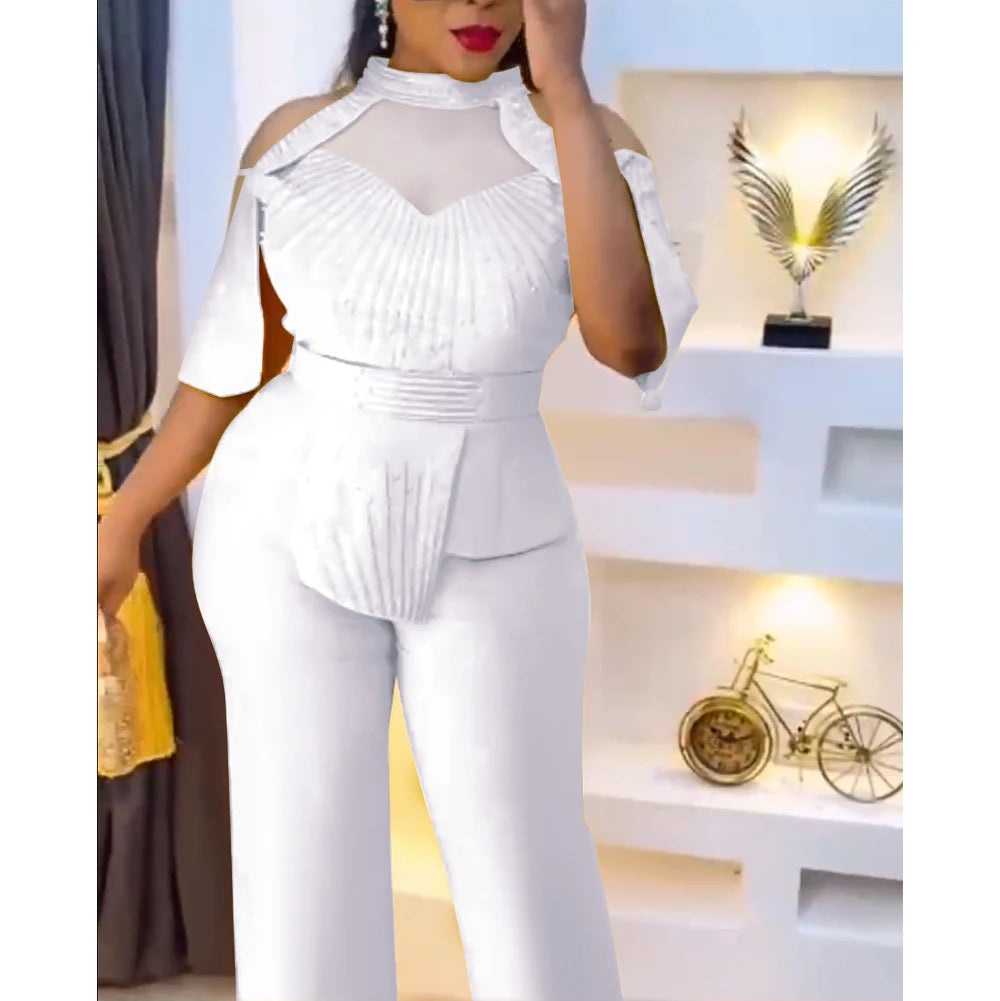 2 Piece Set Africa Clothes 2024 New Dashiki African Summer Fashion Suits Top And Trousers Plus Size Party Clothing for Lady - JN Fashion Fusion