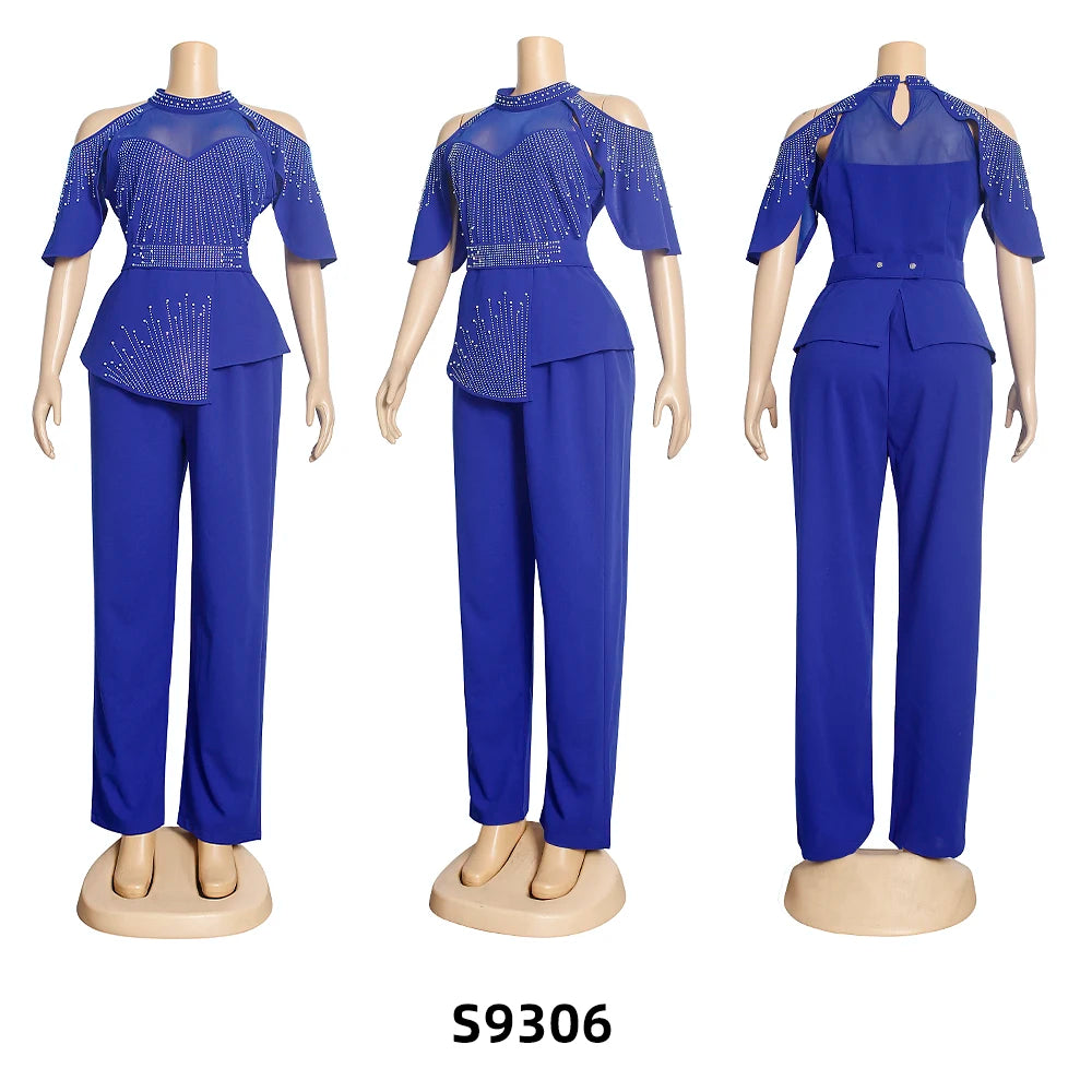 2 Piece Set Africa Clothes 2024 New Dashiki African Summer Fashion Suits Top And Trousers Plus Size Party Clothing for Lady - JN Fashion Fusion