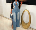 Jeans Jumpsuit Women Clothes Fall 2026 Fashion Side Button Straight Leg Pants Denim Rompers Playsuits One Pieces Overalls Outfit