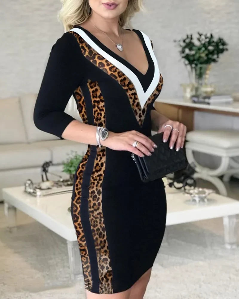 Elegant V-Neck Bodycon Dress for Women Sexy Tight Fitting Party Dress Slim Fit Clubwear Evening Gown - JN Fashion Fusion