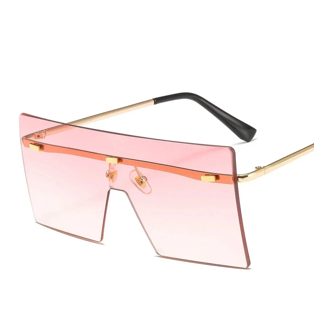 Oversized Rimless Sunglasses Fashion Women Metal Gradient Sun glasses Luxury Lady Sunglass Eyewear UV400 Shades gafas de sol - JN Fashion Fusion