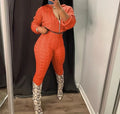 2 Piece Sets Womens Outfits Fashion Long Sleeve Cable Knit Hooded Sweater & Pants Suit Streetwear 2024 Autumn Winter Casual New - JN Fashion Fusion