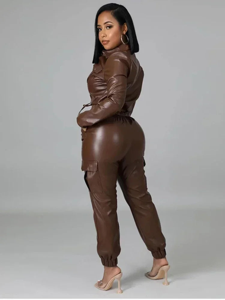 Women's two-piece pants set with long sleeve cardigan and zipper fly pencil pants, slim fit with high street style and pockets, by JN Fashion Fusion.