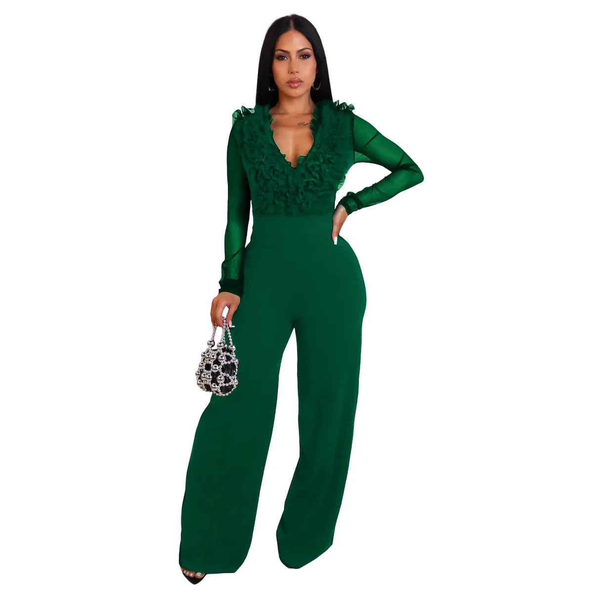 Women Sexy Club Jumpsuits For Summer Autumn Long Sleeve Solid Color Skinny Fashion Streetwear Overalls Pants Trousers 2025 - JN Fashion Fusion