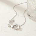 DGIDDK Stainless Steel New Fashion Large Floral Pendant Necklace Ladies' Vintage Elegant Delicate Collarbone Chain Accessory - JN Fashion Fusion
