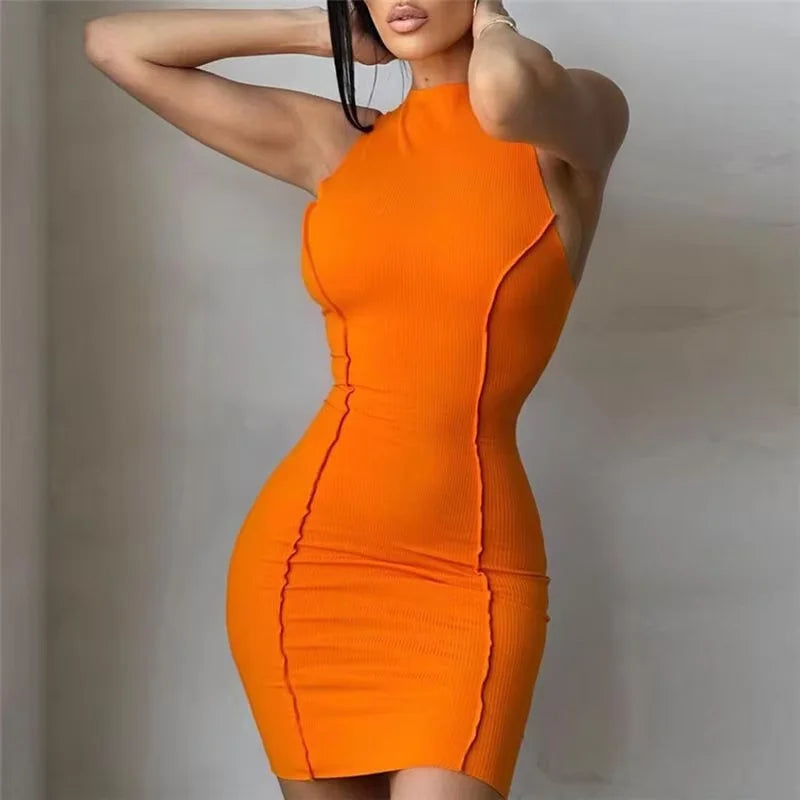 Women's Sleeveless Mini Bodycon Dress Y2K Cutout Sundress Beach Party Sexy Club Short Dress New Streetwear HotSweet Tank Dress - JN Fashion Fusion