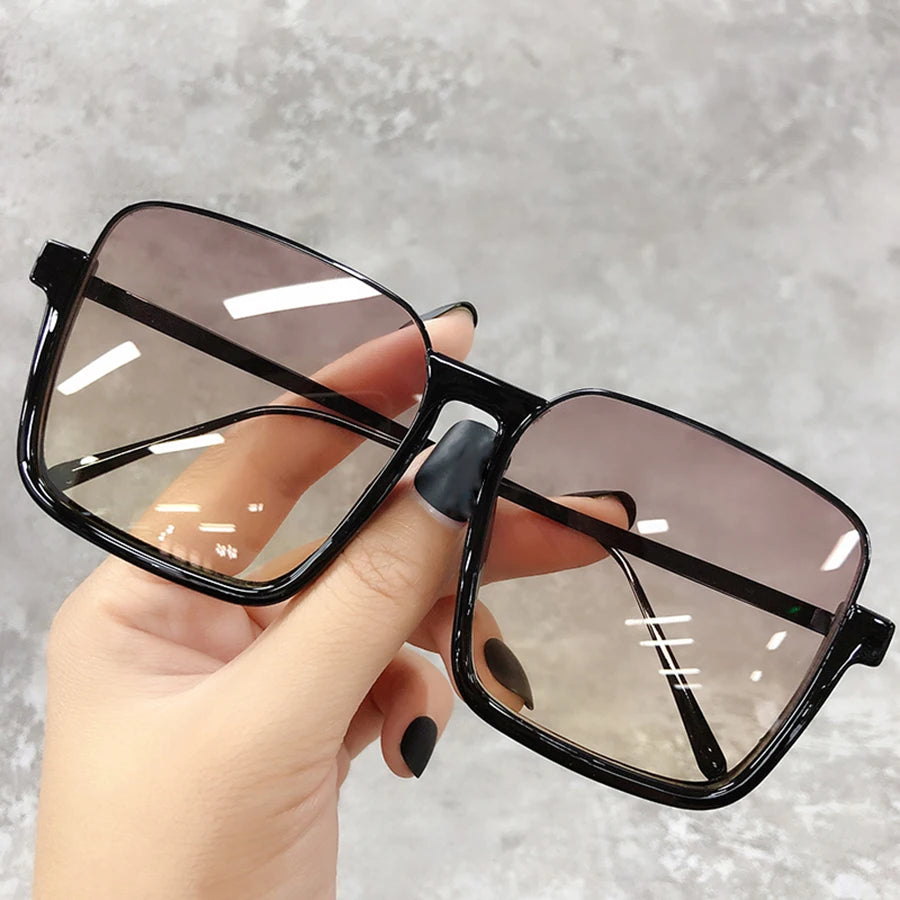 Sunglasses Women 2025 Drive Travel Big Square Frame Luxury Brand Design Gradient Colors Vintage Sun Glasses Ladies Men Unisex - JN Fashion Fusion
