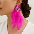 Feather Tassel Charm Elegant Long Dangle Drop Earrings For Women Luxury Design Fairy Holiday Wedding Party Jewelry Accessories - JN Fashion Fusion