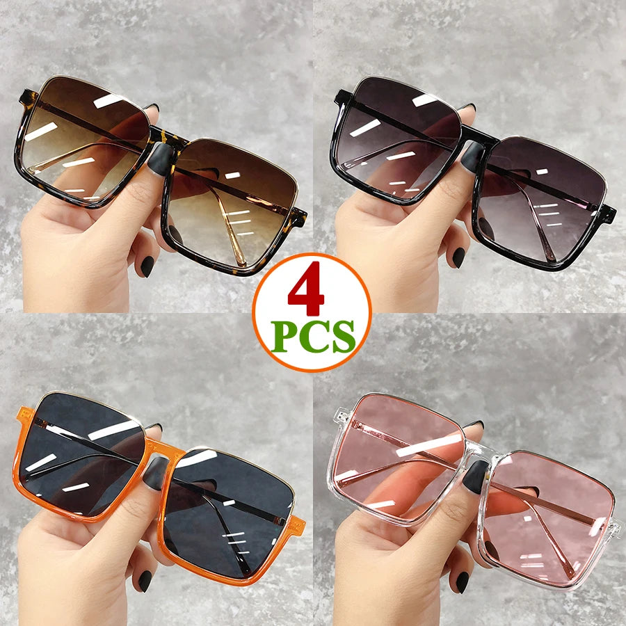 Sunglasses Women 2025 Drive Travel Big Square Frame Luxury Brand Design Gradient Colors Vintage Sun Glasses Ladies Men Unisex - JN Fashion Fusion