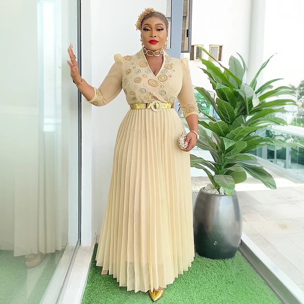 Plus Size African Party Dresses for Women 2026 New Fashion Dashiki Ankara Wedding Evening Gown Elegant Turkey Muslim Maxi Dress
