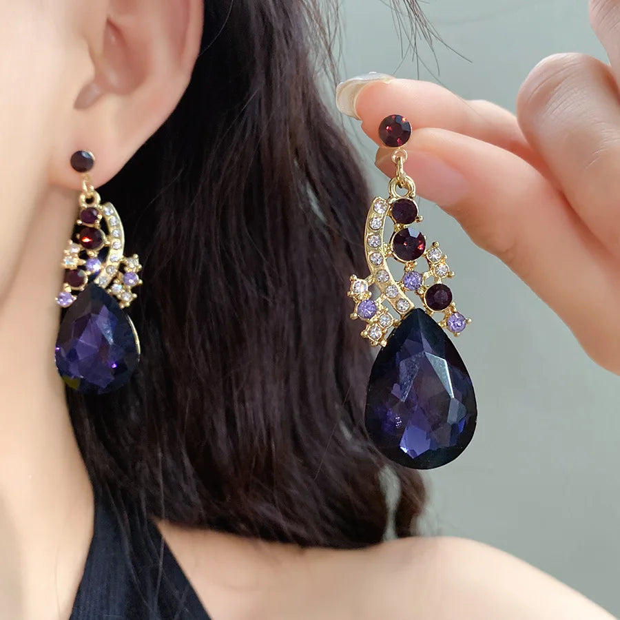2 Pcs Inlaid Rhinestone Water Drop Necklace Earring Jewelry Sets for Women 2025 Hot Sale Personalized Wedding Bride Accessories - JN Fashion Fusion