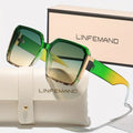LINFEMAND Fashion Large Frame Decoration Glasses for Women UV400 Sunglasses Set Summer Dance Party Holiday Gift - JN Fashion Fusion