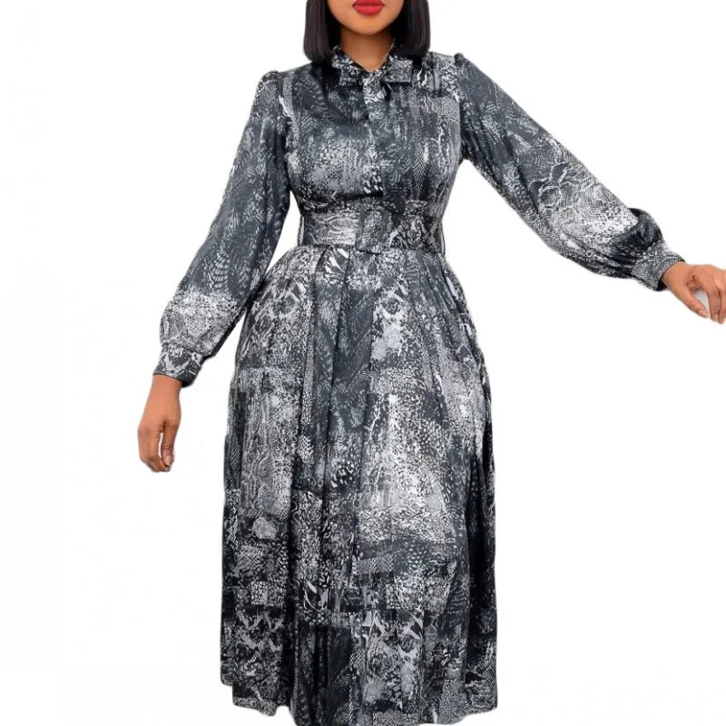 Elegant African dashiki dress for women featuring pleated design, midi length, suitable for spring summer events, by JN Fashion Fusion.