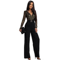 Solid Women Jumpsuits For Spring Summer Long Sleeve V-Neck Balck Jumpsuits Fashion Streetwear Overalls Pants Trousers 2026 - JN Fashion Fusion