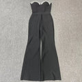 Fashion Celebrate Sequin Beads Women Sexy Strapless Bodycon Bandage Jumpsuit Runway Nightclub Party Luxury Birthday Outfits
