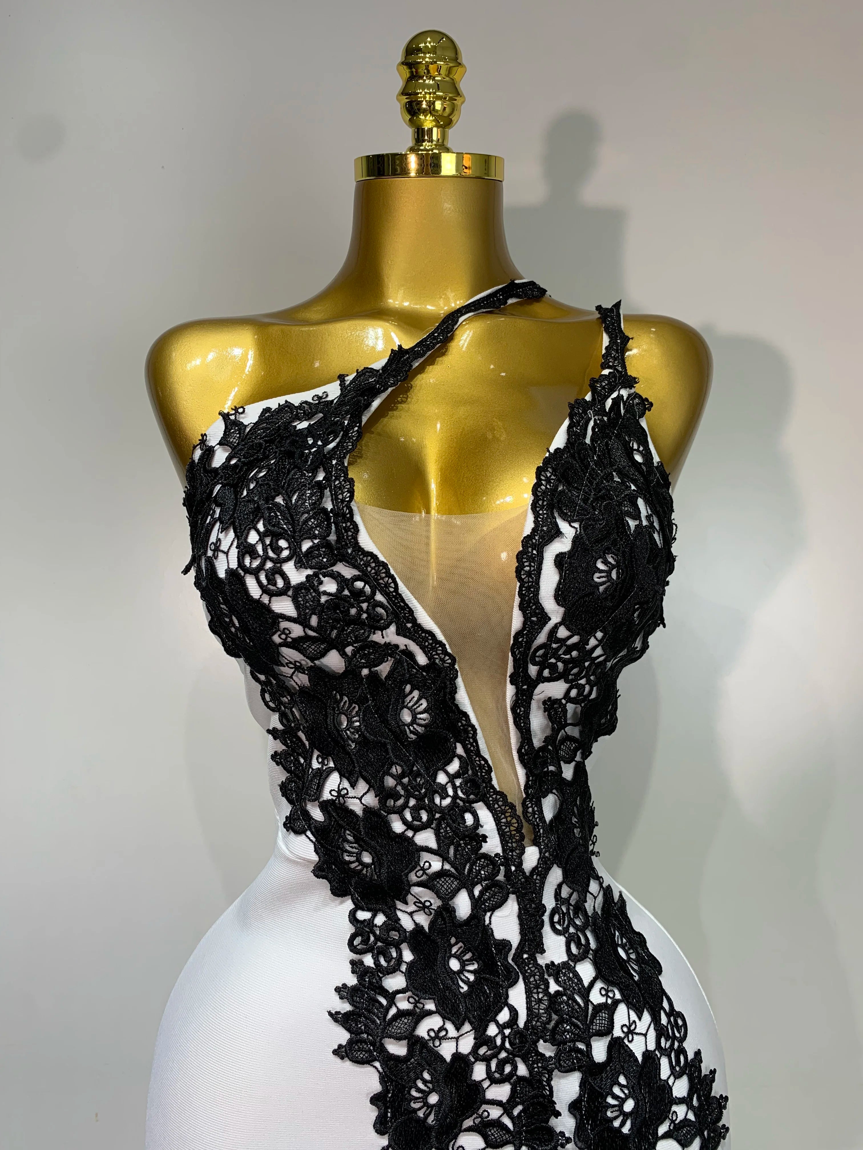 Women New Designer Black Lace Bodycon Bandage Dress Luxury Birthday Party Dresses Elegant Long Celebrity Evening Prom Gowns - JN Fashion Fusion