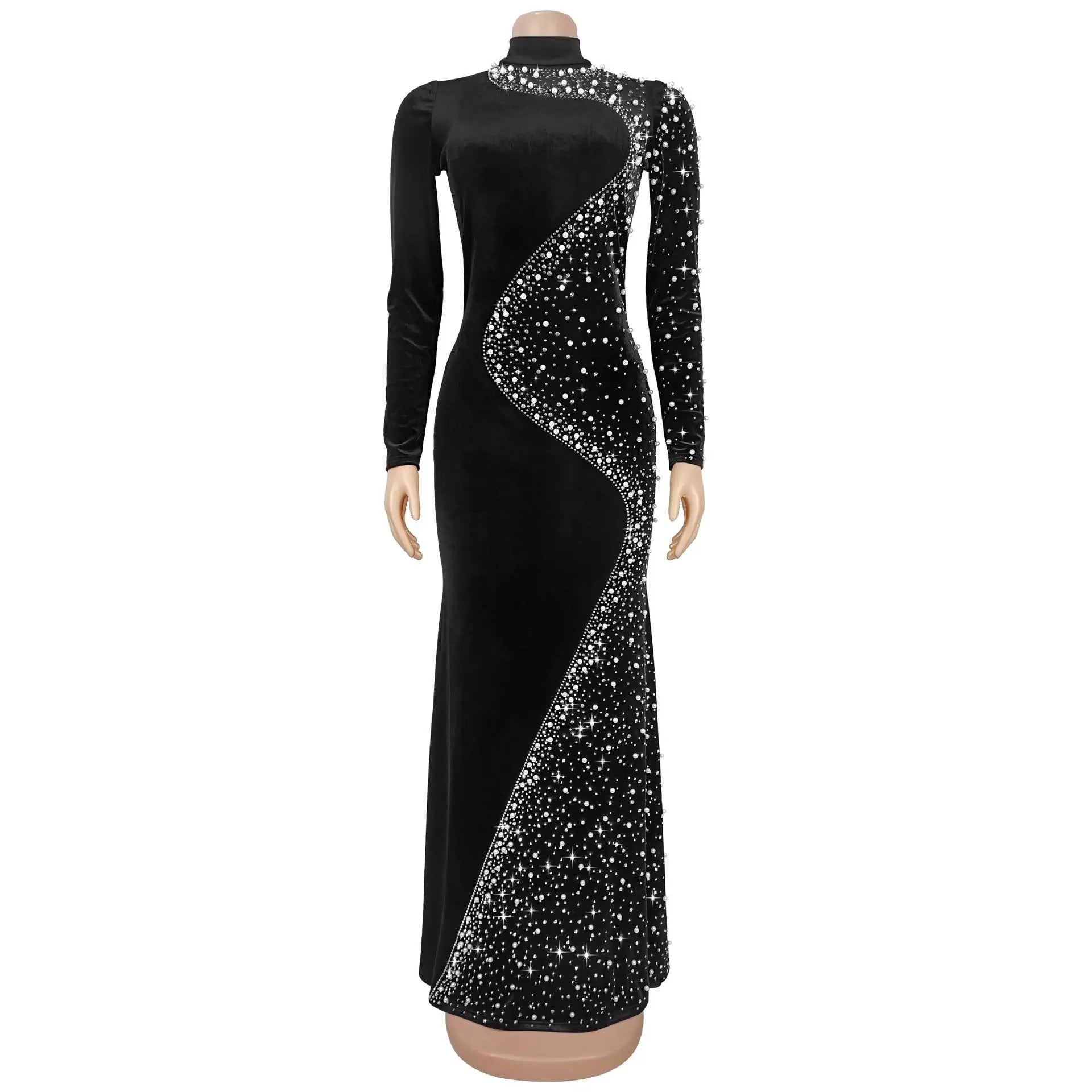 Women's African Dashiki Maxi Dress Ankara Clothing Diamonds Detail Vetement Femme Spring Summer New Zipper Closure Standard Thickness - JN Fashion Fusion