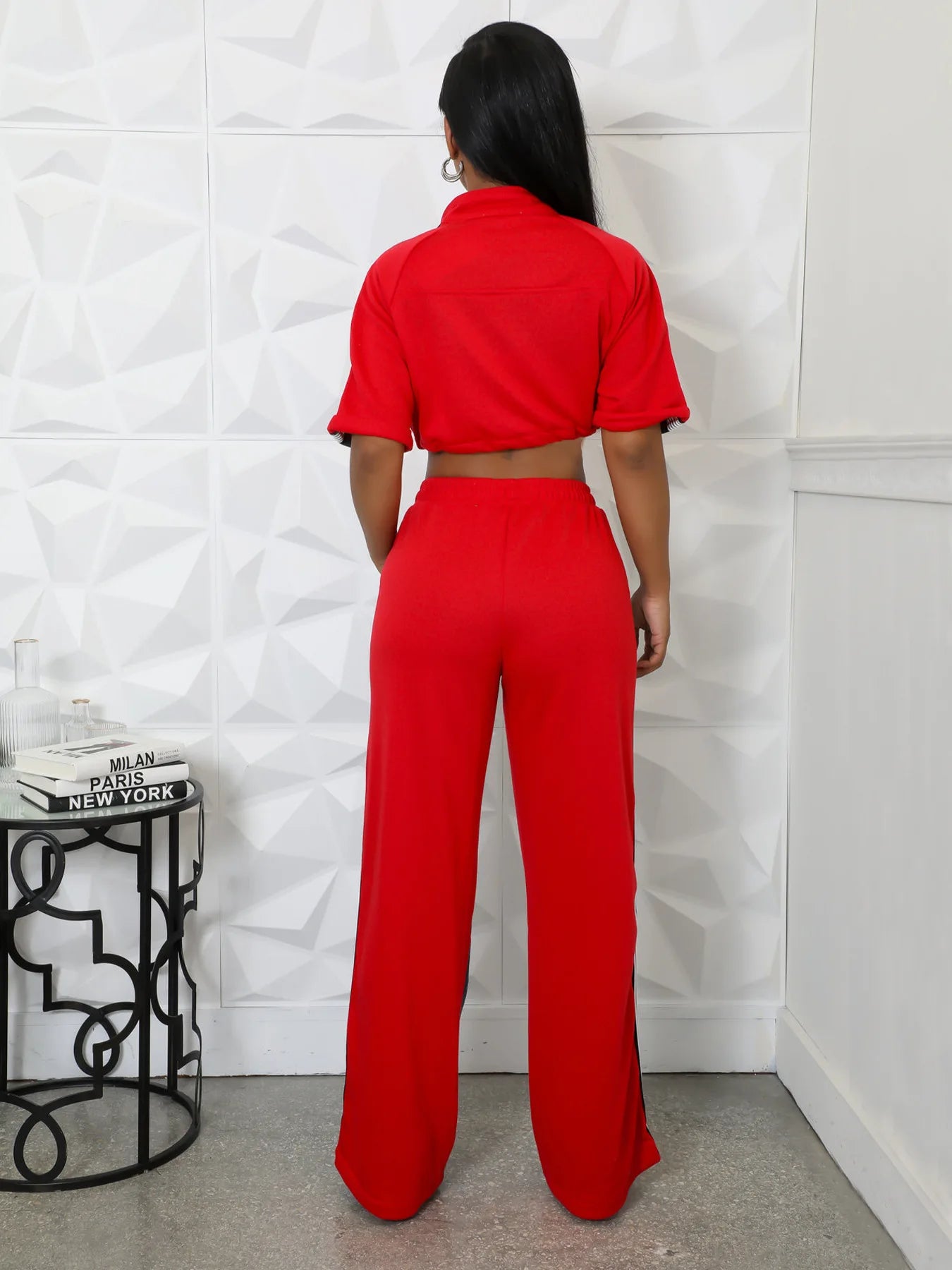 CM.YAYA Women Set Short Sleeve Jackets tops  + Denim Patchwork Pant Suits 2025 Two 2 Piece Sets Sporty Tracksuits Street Outfits - JN Fashion Fusion