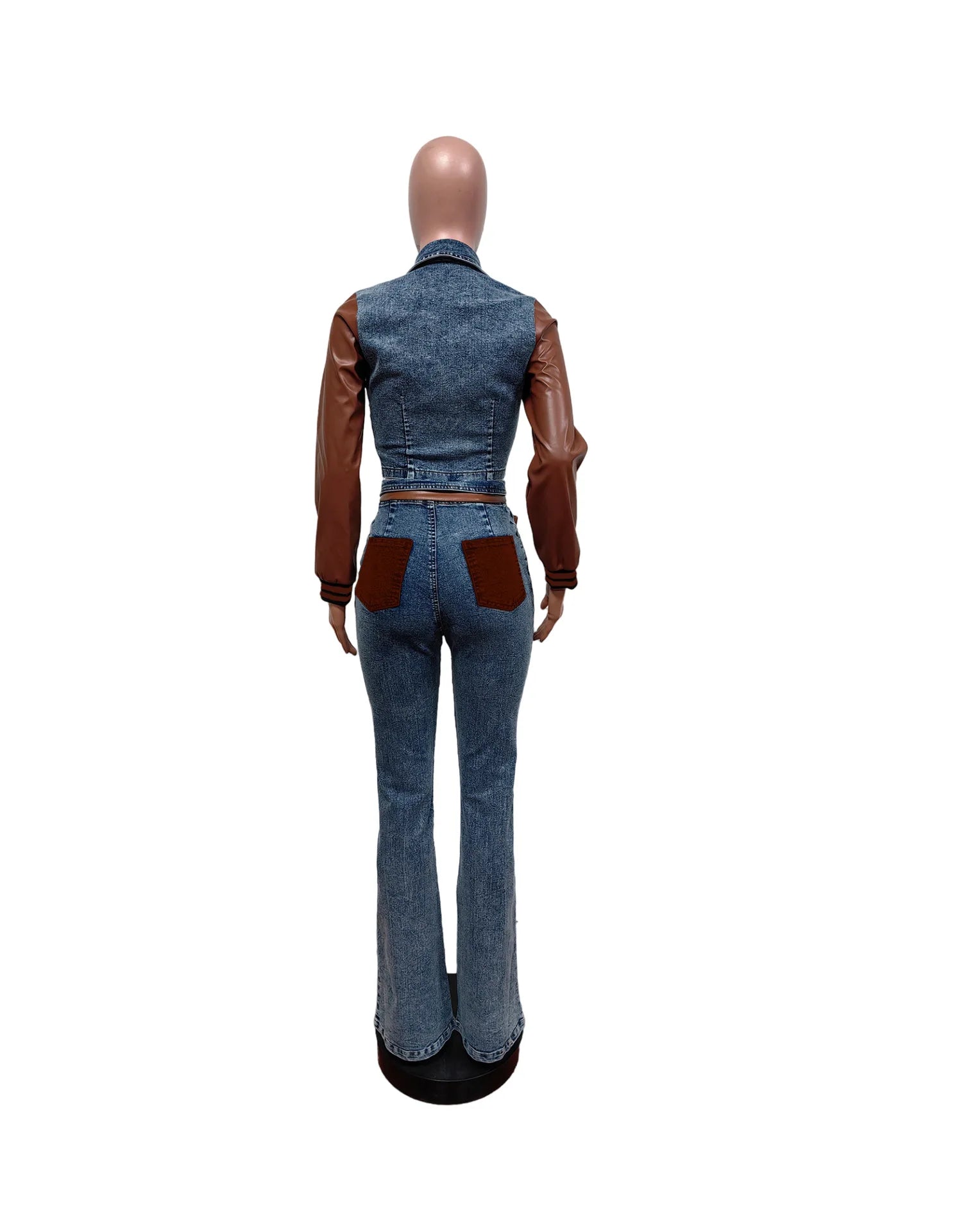Streetwear Jeans Pants Outfit Sexy Women Two Pieces Elegant Denim Club Matching Set Jacket+Trousers - JN Fashion Fusion