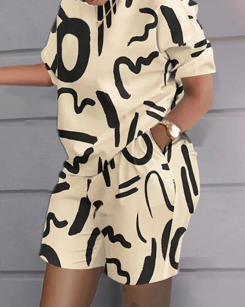 Womens Short Suit Summer Popular Luxury T-shirt+Shorts 2 Piece Sets Fashion Casual Soft Jogging Tracksuit Trend Outfits Clothing - JN Fashion Fusion