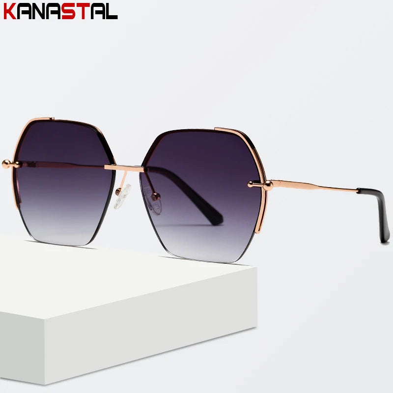 Women Sunglasses UV400 Sun Glasses Nylon Lens Metal Eyeglasses Frame Camping Sunscreen Party Beach Goggles Anti UV Shade Eyewear - JN Fashion Fusion
