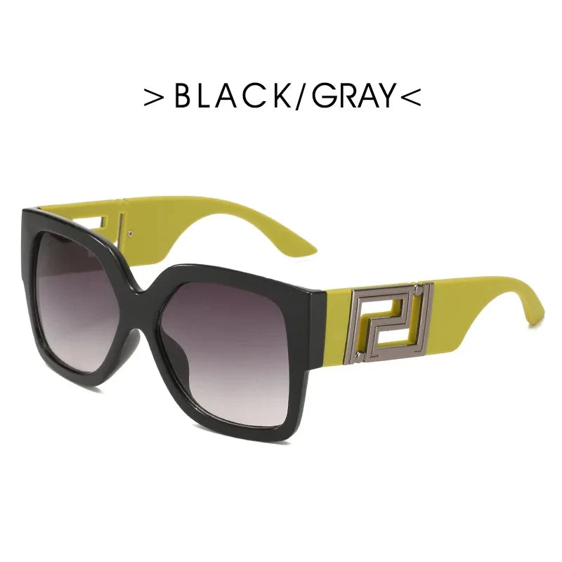 Sunglasses Men Women Vintage Oversize Trendy Square Gradient Shades Sun Glasses 2023 Luxury Brand Design Fashion UV400 Eyewear - JN Fashion Fusion
