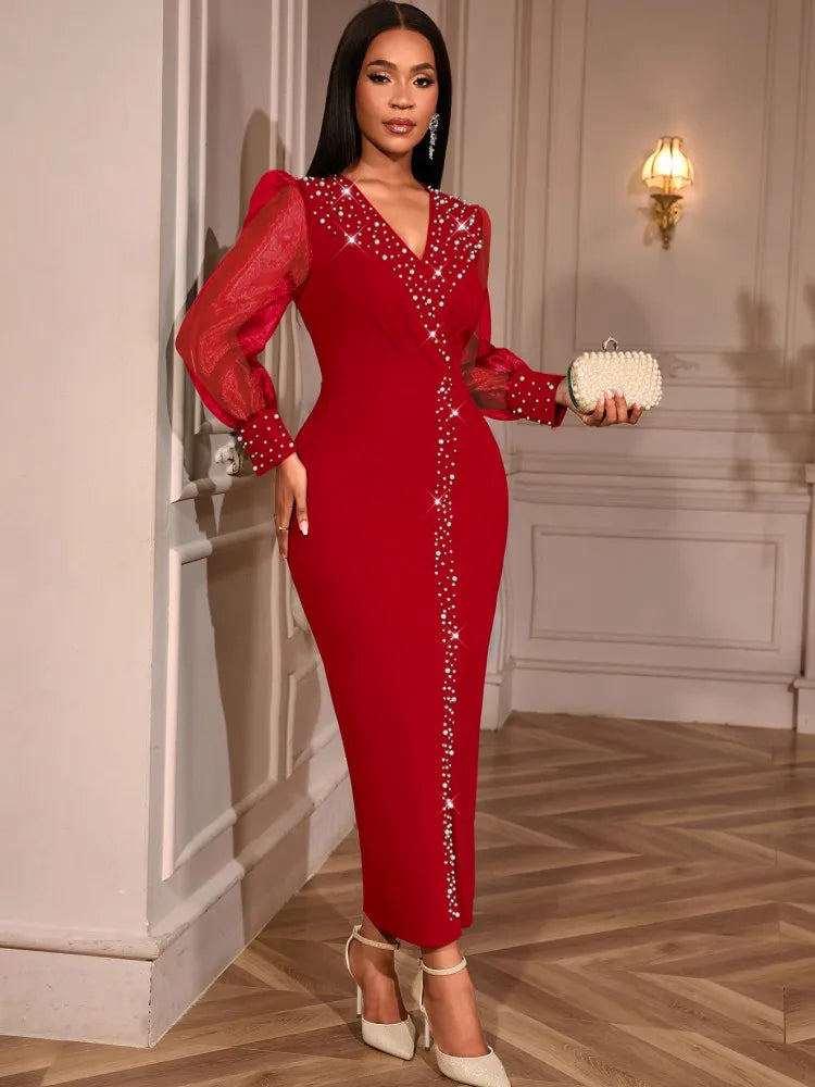 African Dresses For Women Elegant Spring Autumn Long Sleeve Dashiki Maxi Dress Ladies Traditional African Clothing Fairy Dreaes - JN Fashion Fusion