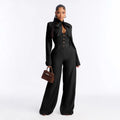 Solid Women Jumpsuits For Spring Summer Long Sleeve V-Neck Balck Jumpsuits Fashion Streetwear Overalls Pants Trousers 2026 - JN Fashion Fusion