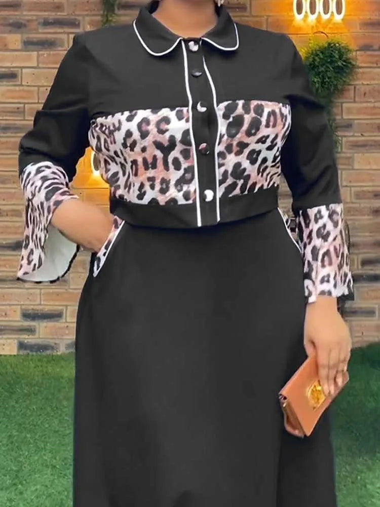 Womens New 2 Piece Outfits Leopard Patchwork Shirt Top and A Line  Skirt Vintage Dress Sets for Elegant Women - JN Fashion Fusion