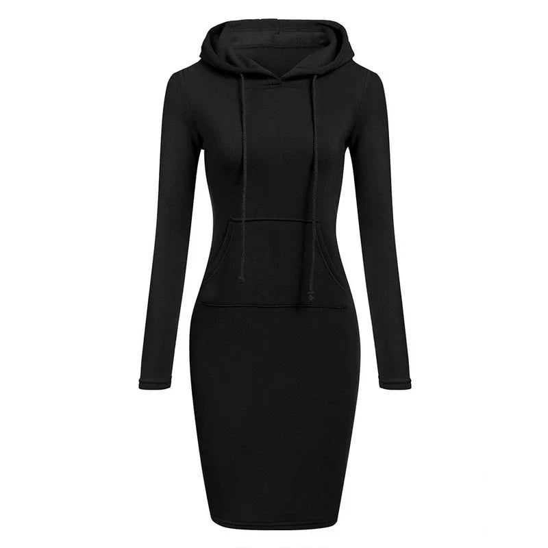 Ladies Autumn Attire Women's Hooded Dresses Hoodie - Style Sweatshirt Dresses for Women Tops in Ladies Clothing - JN Fashion Fusion