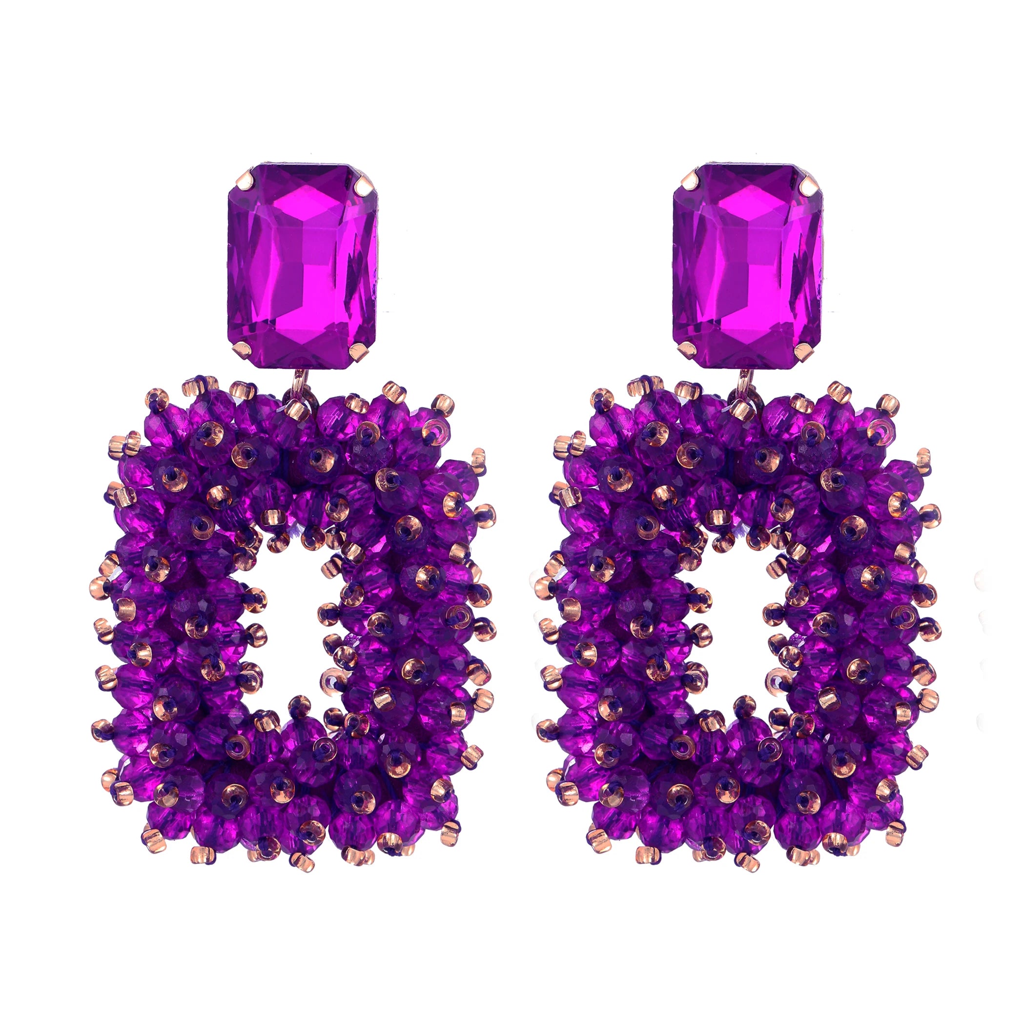 INKDEW Square Crystal Drop Earrings for Women Big Long Earrings Handmade Faceted Beads Earrings Jewelry Gift boho Fashion EA123 - JN Fashion Fusion