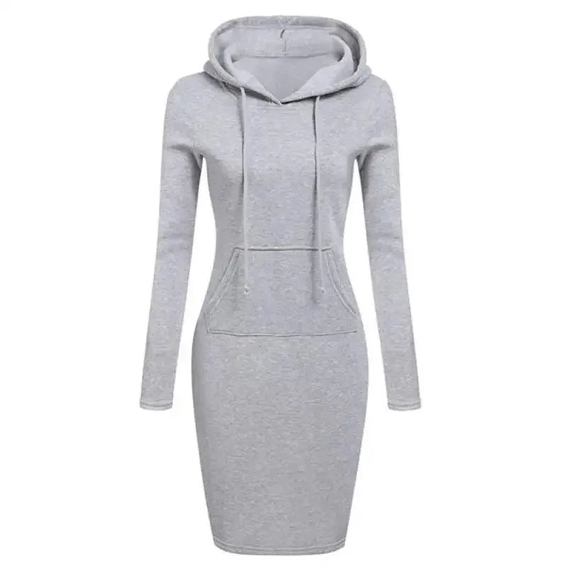 Ladies Autumn Attire Women's Hooded Dresses Hoodie - Style Sweatshirt Dresses for Women Tops in Ladies Clothing - JN Fashion Fusion