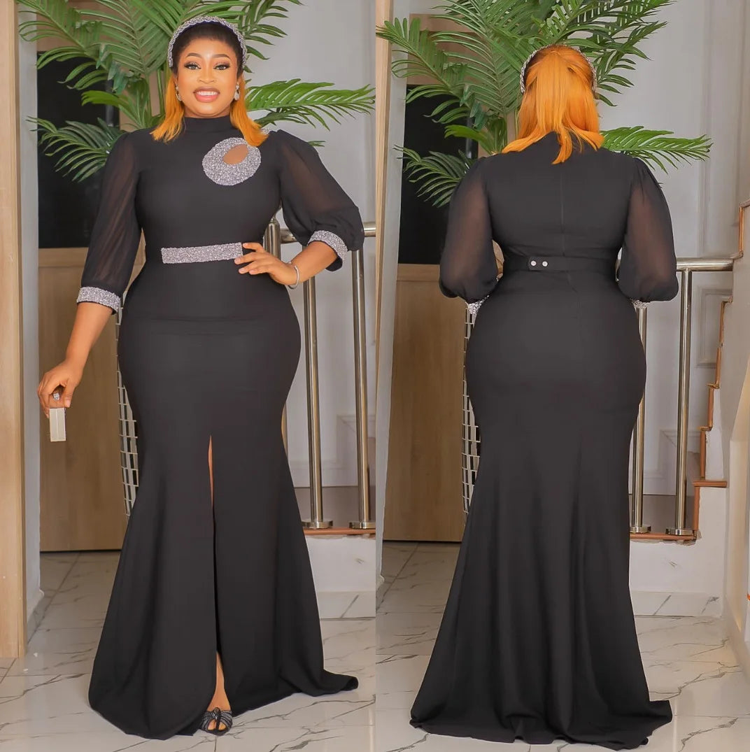 2026 Elegant Plus Size African Party Dresses for Women Sexy Bodycon Maxi Long Dress Fashion Wedding Evening Gowns Ankara Outfit