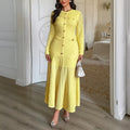 Long Dress for Women 2025 Autumn Elegant Style Birthday Dresses Long Sleeved Solid Color Women Clothing - JN Fashion Fusion