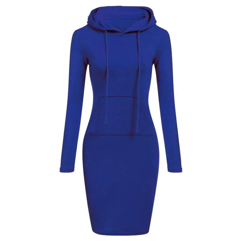 Ladies Autumn Attire Women's Hooded Dresses Hoodie - Style Sweatshirt Dresses for Women Tops in Ladies Clothing - JN Fashion Fusion