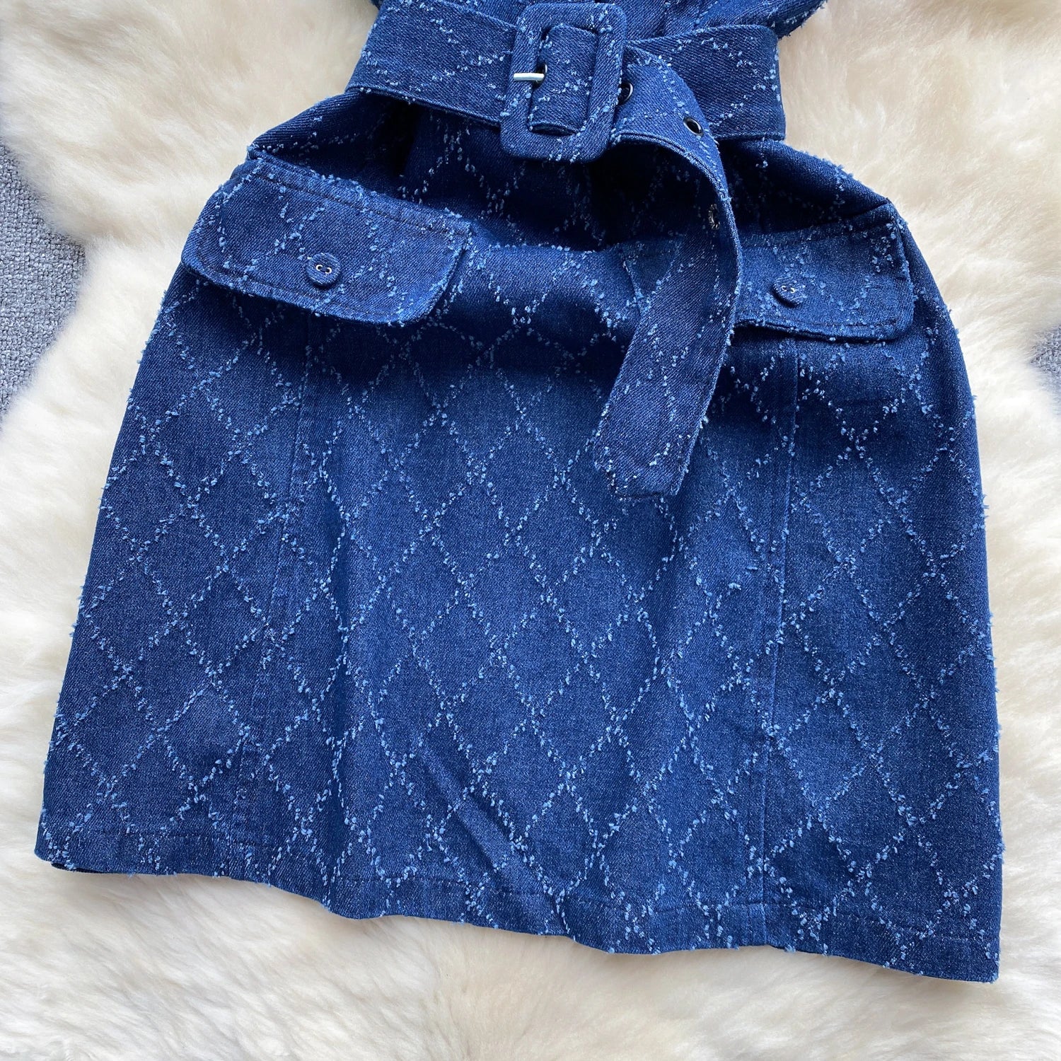 Summer Women Plaid Denim Dress Vintage Style Sleeveless Temperament Single Breasted Slim Short A-line Jeans Dress Sundress - JN Fashion Fusion