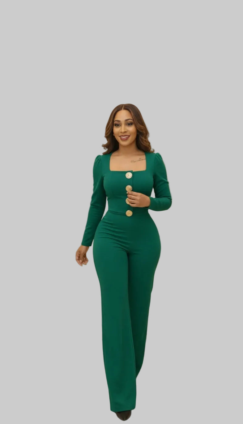 CM.YAYA Elegant Button Long Sleeve Irregular Girl Jumpsuits 2025 Spring Women's Overalls Outfits Night Club Streetwear One Piece - JN Fashion Fusion
